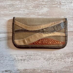 Vintage Carlos Falchi Abercrombie Woven Checkbook Wallet